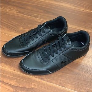 Lacoste Evara Premium Black Leather Sneaker.